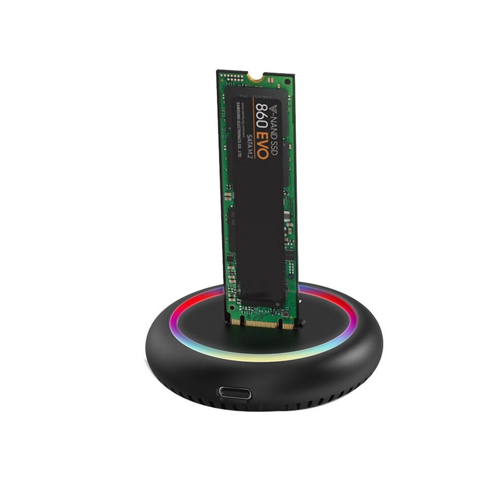 Blueendless Dual Protocol Ssd M 2 Docking Station Rgb Led M.2 Usb C Ssd Case Nvme+Ngff Hdd Ssd Docking Station Light 4712005601415