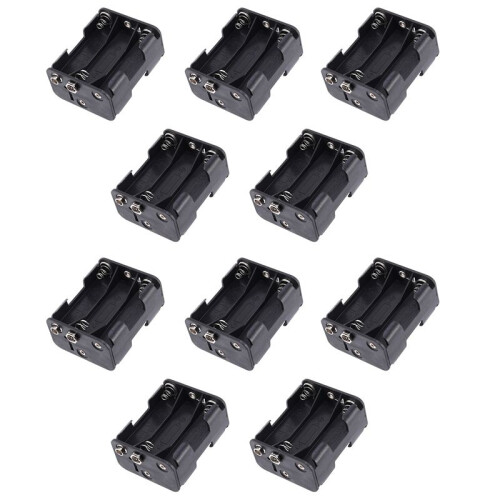 10X Double Side Spring 6 X 1.5 V AA Battery Holder Case Box Black