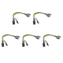15Pin Male Naar 8Pin (6+2) PCI-E Voedingskabel Kabel 15-Pin Naar 8 Pin Kabel 18AWG Draad voor Grafische Kaart (5 Stuks)