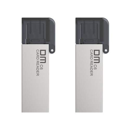 2X CR006 Zinc Alloy Card Reader Type C /TF USB Flash Disk Support 256G Multi Memory Card Reader for Computers Phones