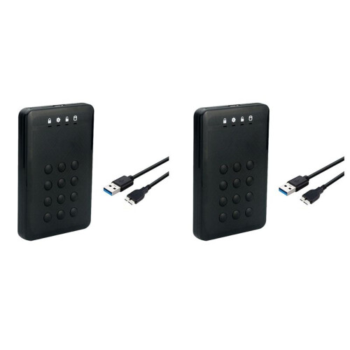 2X Gabinete HDD Gabinete SSD Gabinete de Disco Rígido Criptografado Gabinete de Disco Rígido USB3.0  de 5 Gbps para Disco Rígido de 2,5 Polegadas
