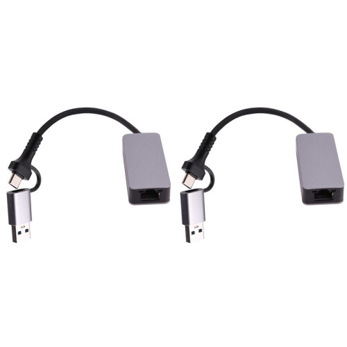 2X 2.5 Gigabit Ethernet Adapter Type-C USB 3.0 to RJ45 LAN 2500Mbps ...