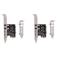 2X Placa de Expansão PCI 4 Portas (Tipo-C+A) Placa de Expansão USB 3.2 Hub de Alta Velocidade de 5Gbps Sem Driver para Computador Desktop