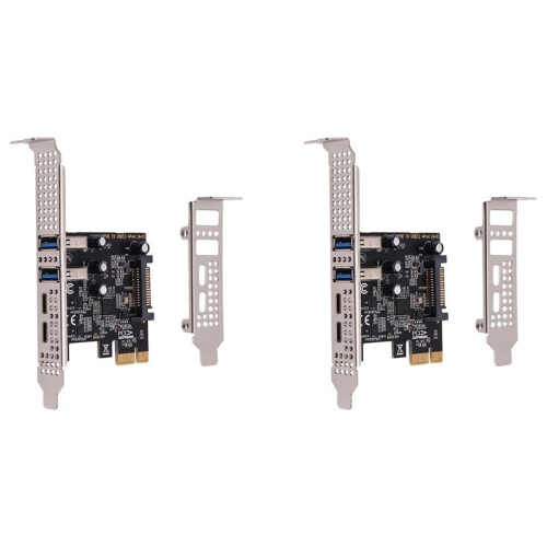 2X PCI Expansion Card 4- (Type-C+A) USB 3.2 Expansion Card 5Gbps High Speed Hub Driver-Free for Desktop Computer