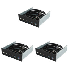 3Stück 5,25 Zoll Desktop PC Gehäuse Interne Vorderseite Platte USB Hub 2 Anschlüsse USB 3.0 und 2 Anschlüsse USB 2.0 mit Hd Audio Anschluss 20 Pin