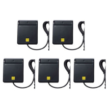 5X Lettore di Card USB Atm Bank Dichiarazione Fiscale Ic Card ID Card Lettore di Card (Nero)