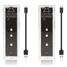 2X M.2 NGFF Dual Protocol SSD Case Clear USB Type C 10Gbps PCI-E M2 SSD External Enclosure Hard Disk Box