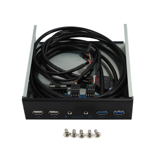 3pc 5.25 Inch Desktop Pc Case Internal Front Panel Usb Hub 2  Usb 3.0 and 2  Usb 2.0 with Hd Audio Port 20 Pin 2