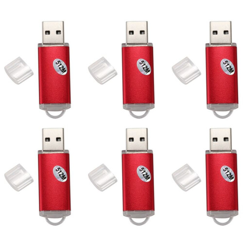 6X USB 2.0 Flash Memory Stick Pen Drive Storage Thumb Color:Red Capacity:512MB