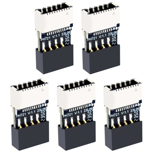 5X Motherboard USB2.0 9Pin to TYPE-E Female Adapter Chassis TYPE-C Socket 9-Pin USB 2.0 Extender Card 1