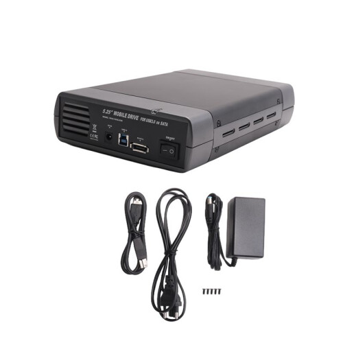 2X USB 3.0 DVD CD Case External HDD Mobile Box for 3.5 Inch  Enclosure ROM Burner EU Plug 1