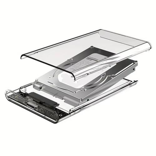2X Caixa de Disco Rígido Externo Transparente de 2,5 Polegadas  para USB 3.1 Tipo C 4 TB Compatível com Laptop UASP  III 1
