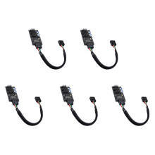 5X Conector de Concentrador USB de 9 Pines Divisor USB 1 A 3 USB2.0 Cable de Placa de Cabecera de 9Pines para Refrigeración por Agua para Prueba de