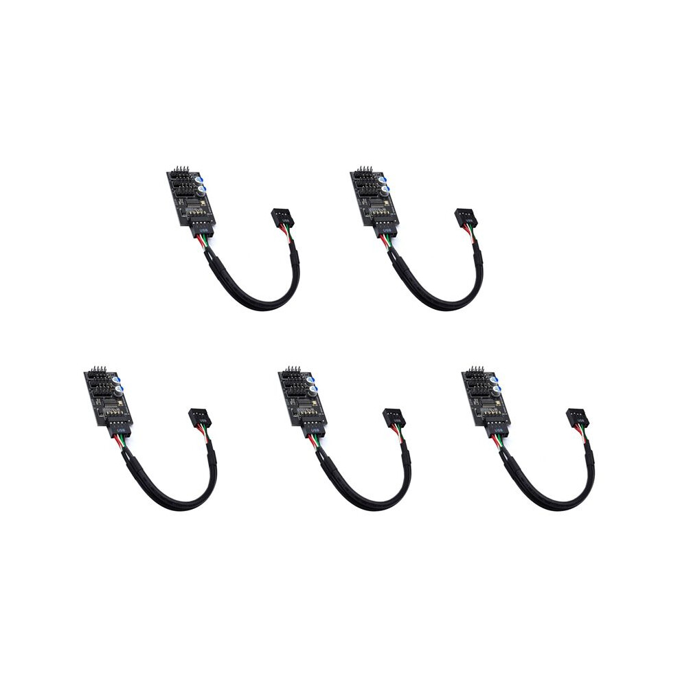 Photos - Cable (video, audio, USB) 5X 9Pin USB Hub Connector USB Splitter 1 to 3 USB2.0 9Pin Header Board Cable for Water Cooling for RGB LED Fan