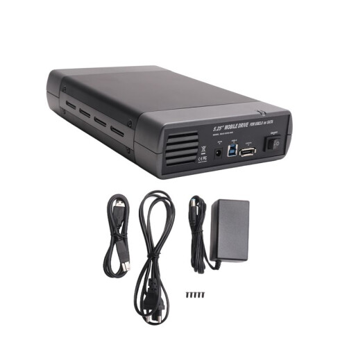 3X USB 3.0 DVD CD Case External HDD Mobile Box for 3.5 Inch  Enclosure ROM Burner EU Plug 2