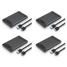 4X Transparentes Graues Festplattengehäuse für Hardbox 2,5-Zoll-Festplattengehäuse zu USB 3.0 Typ-C 3.1 Externes Festplattengehäuse