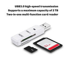 2X 2 in 1 USB 3.0 TF-Kaartlezer Hoge Snelheid Gegevensoverdracht Tot 5 Gbps Compatibiliteit Meerdere voor Pc'S Laptops Camera'S B