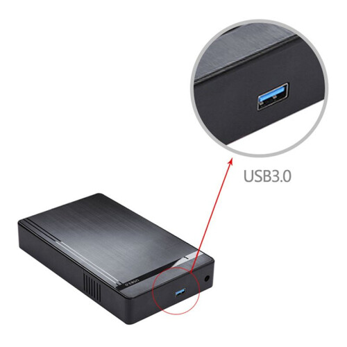 2X Caixa para HDD de 3,5 Polegadas  para Adaptador USB 3.0 Gabinete para Disco Rígido Externo para Disco SSD de 2,5/3,5 Polegadas HDD para PC e 2