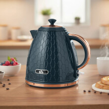 HOMCOM 3000W Electric Kettle, Fast Boil, 1.7L, Auto Shut-off, Dark Blue
