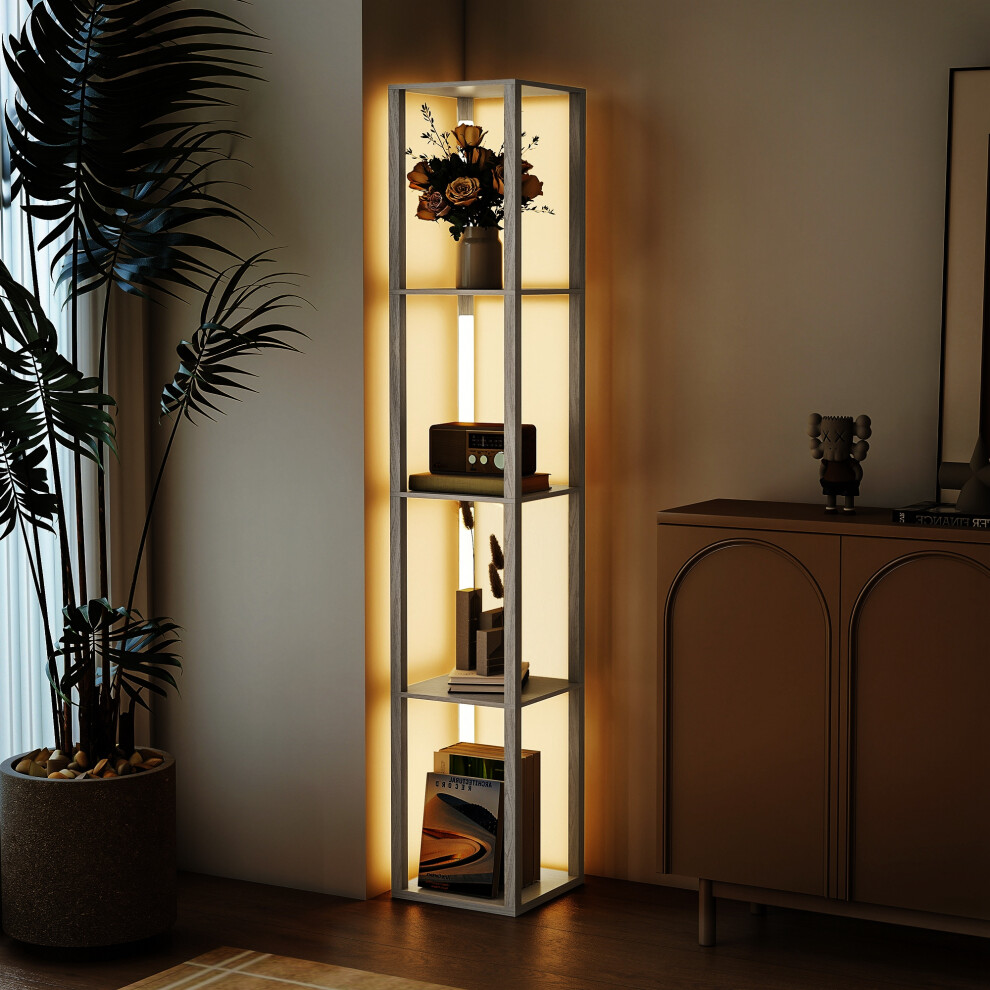 Homcom Unisex Natural Floor Lamp For Living Room, Standing Lamp With Foot Switch In - Image 6