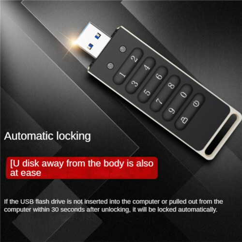 2X Secure USB Drive, 128GB Encrypted USB Flash Drive Hardware Password Memory Stick with Keypad USB 3.0 Disk Flash Black 2