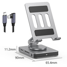 8 in 1 USB C Foldable Docking Station with 360Rotation 5Gbps, TF Reader,PD 100W Phone Hub Holder for /