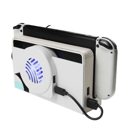 For   OLED Radiator Cooling Dock with Charger and LED Light Multifunctional Game Console Base Cooler 2