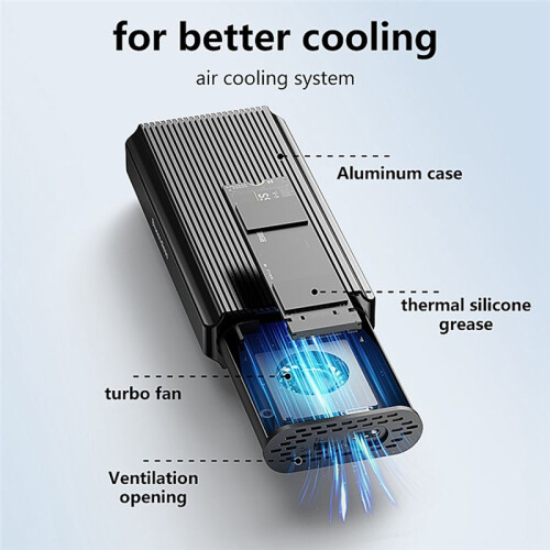 Blueendless USB4 40Gbps M.2 NVMe SSD Enclosure with Cooling Fan PCIe 4.0 Solid State Drive Case for  4/3 2