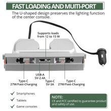USB Hub for  Model 3 Highland Model Y Juniper 2025 Center Console Docking Station Fast Charge Cable Adapter
