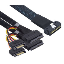 PCI-E Slimline LP Low Profile SFF-8654 8I 74P to 2X SFF-8639 U.2 U2 with 15P Power NVME for SSD Cable