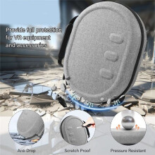 For Meta Quest 3 Mounted Storage Bag Handheld EVA Protective Bag for Quest 3s Universal VR Storage Bag