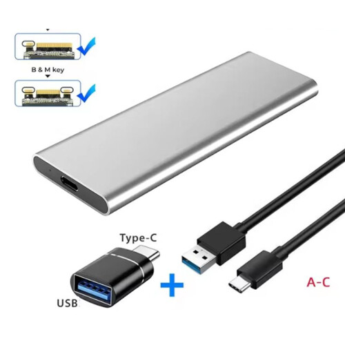 M.2  NGFF SSD Enclosure USB3.1 Type C 5Gbps External Solid State Enclosure Adapter for 2280/2260/2242/2230 SSD 1