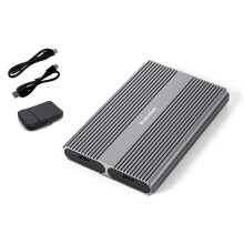 BLUEENDLESS Dual SSD Enclosure M.2 Dual Hard Drive Case 10Gbps USB C 3.2 GEN2 Aluminum External Hard Disk Box Adapter
