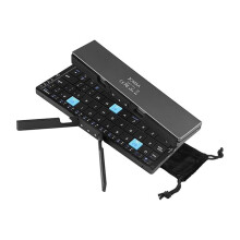 JOMAA Foldable Keyboard, Rechargeable Aluminum Housing Portable Folding Travel Keyboard for Phone Tablet Laptop,A