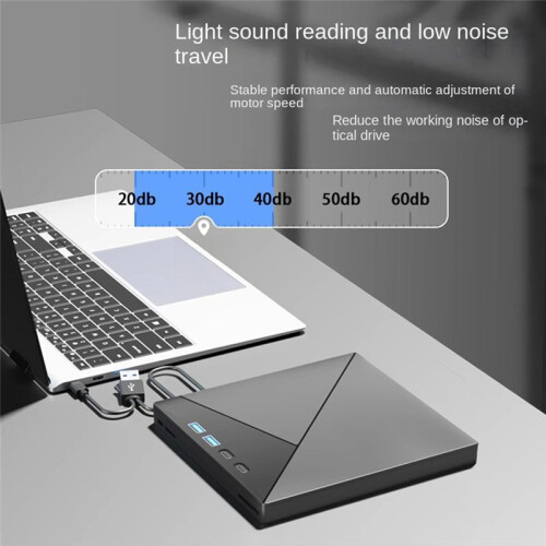 7 in 1 External Drive USB3.0 Burner CD DVD +/-RW Player with /TF  Optical Drive for Windows 1