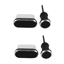 Conjunto de Plugue de Poeira de AlumíNio 2X C USB Tipo C Porta de Carregamento de 3,5 Mm Conector de Fone de Ouvido AcessóRios de Telefone Celular