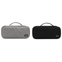 BOONA 2x Travel Storage Bag Multi-Function Storage Bag for Laptop Adapter,Power Bank,Data Cable,Charger,Gray & Black
