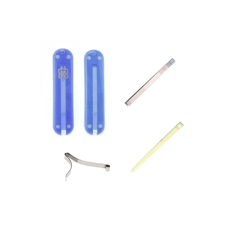 (translucent blue) Victorinox 58mm Swiss army spares - tweezers toothpick spring handles