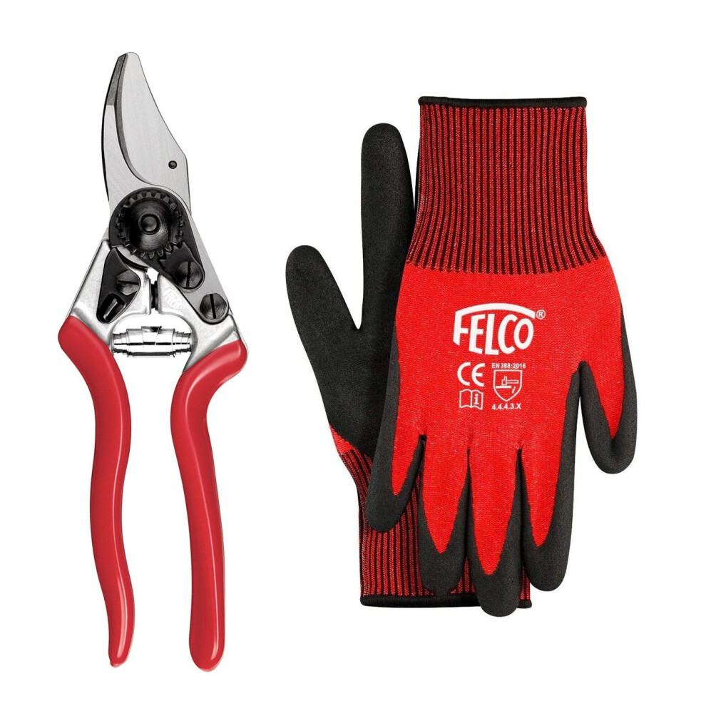 Felco Model 6 Compact Secateurs With Gloves - Pruning Shears - Genuine
