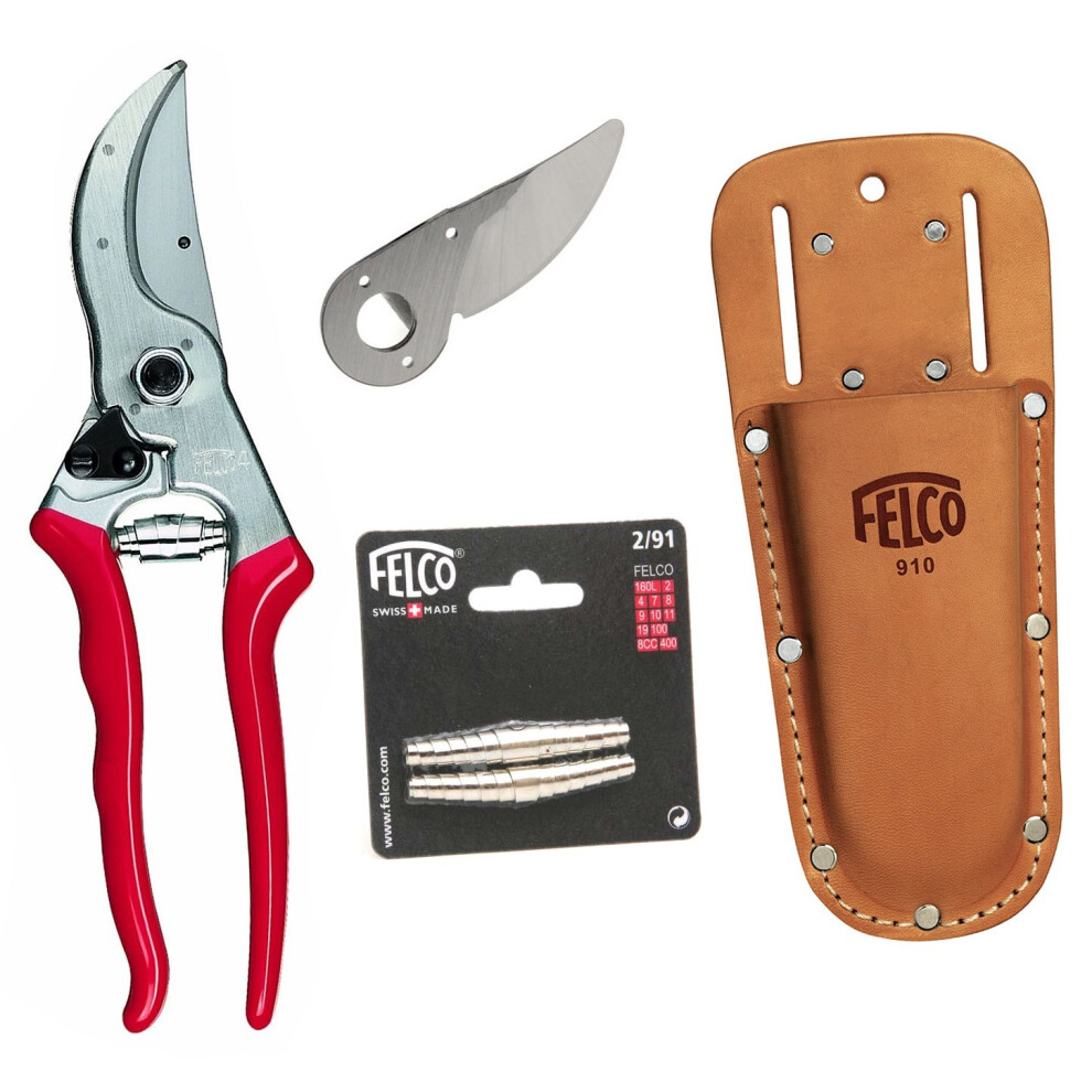Felco Genuine Model 4 Secateurs And Spares Kit - Holster - Blade - Springs