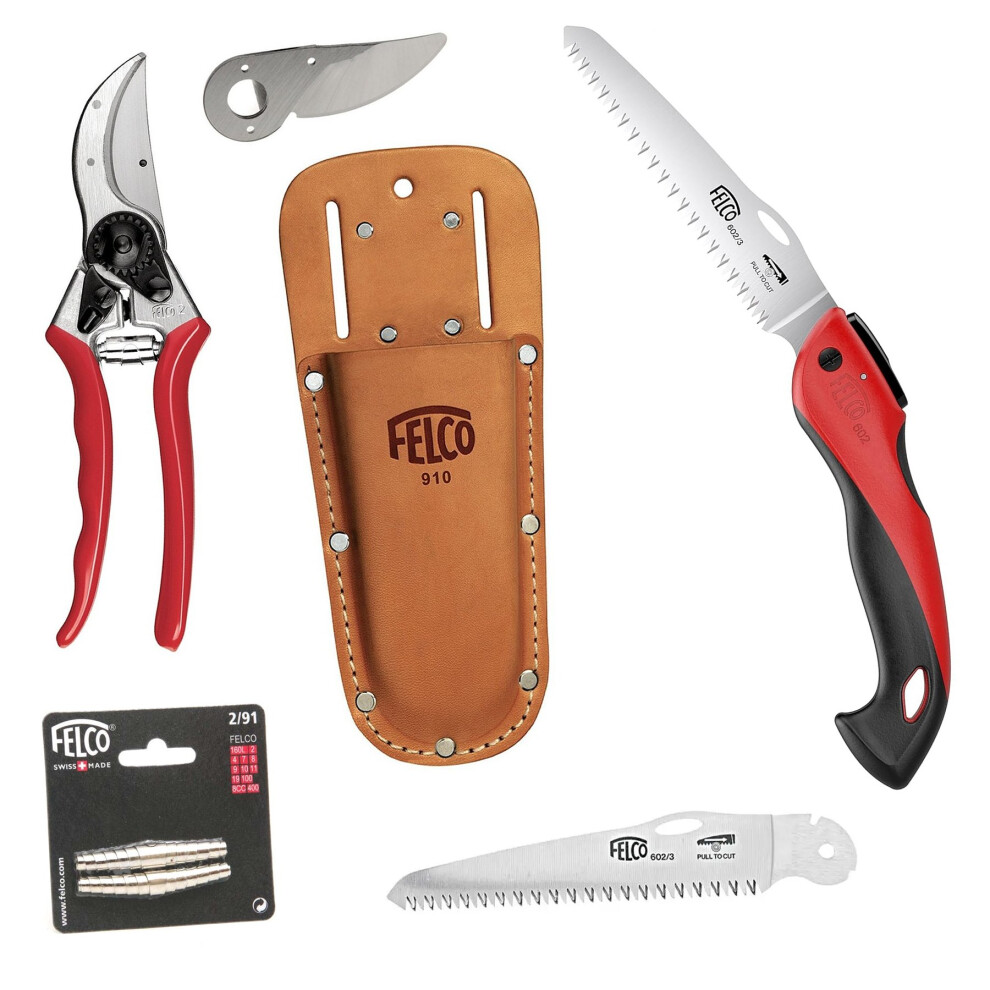Felco Genuine Model 2 Secateurs Saw And Spares Kit - Holster - Blade - Springs