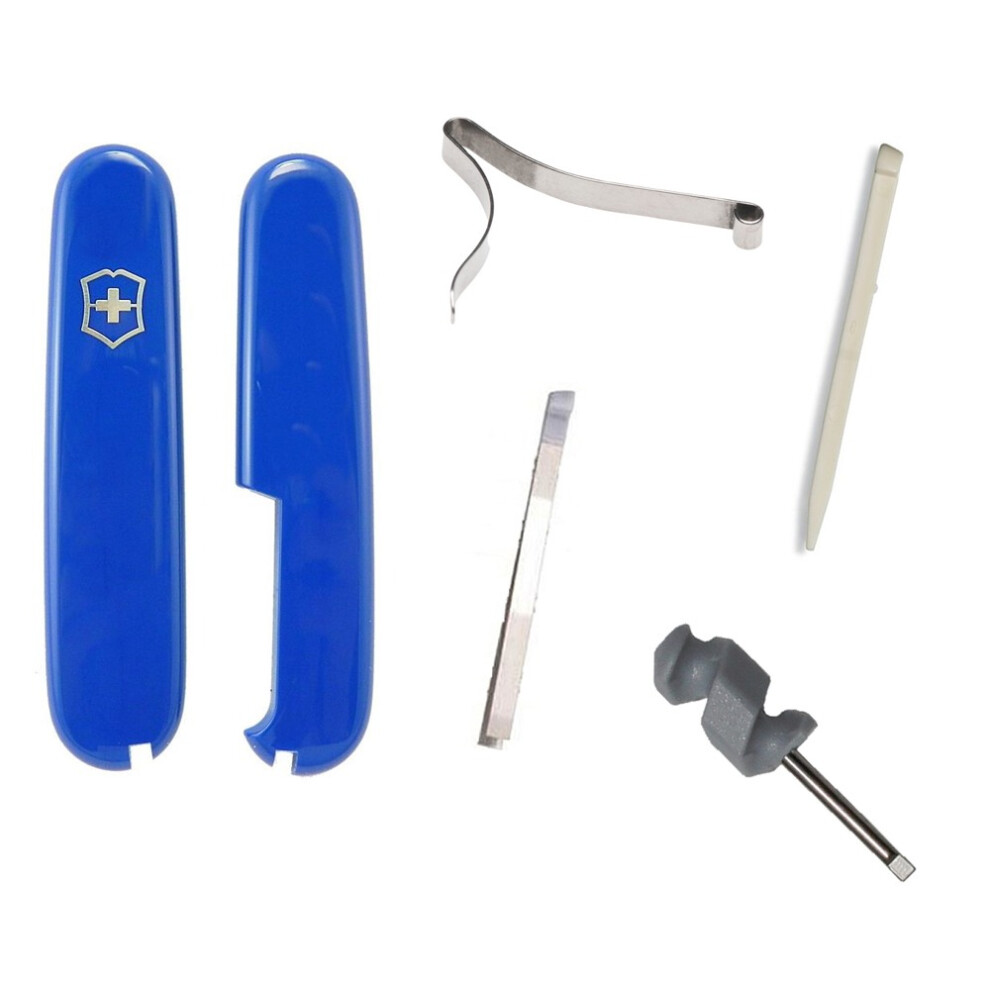 (blue) Victorinox 91mm Swiss army spares - tweezers toothpick screwdriver handles