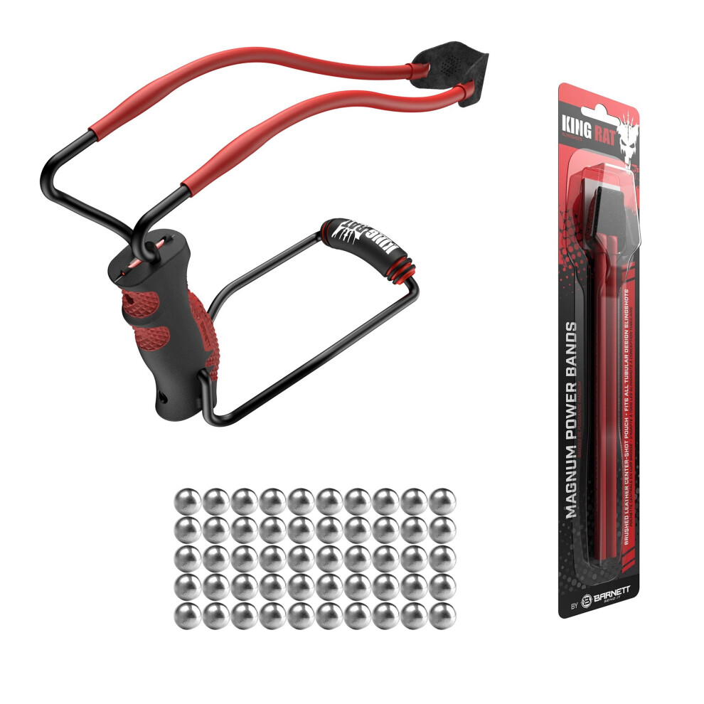 Genuine BARNETT BLACK WIDOW catapult starter pack - slingshot, ammo and elastic