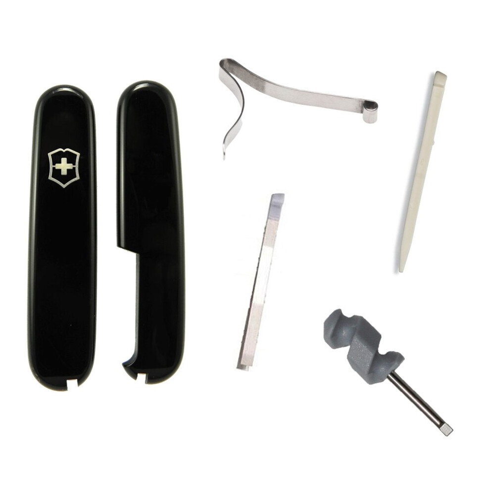 (black) Victorinox 91mm Swiss army spares - tweezers toothpick screwdriver handles