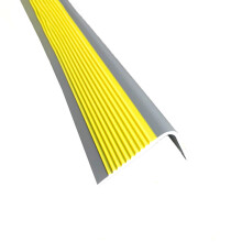 Stair Edge Protector PVC Anti Slip Nosing Strip with Self Adhesive Waterproof Guard for Indoor Outdoor Steps 1m Yellow
