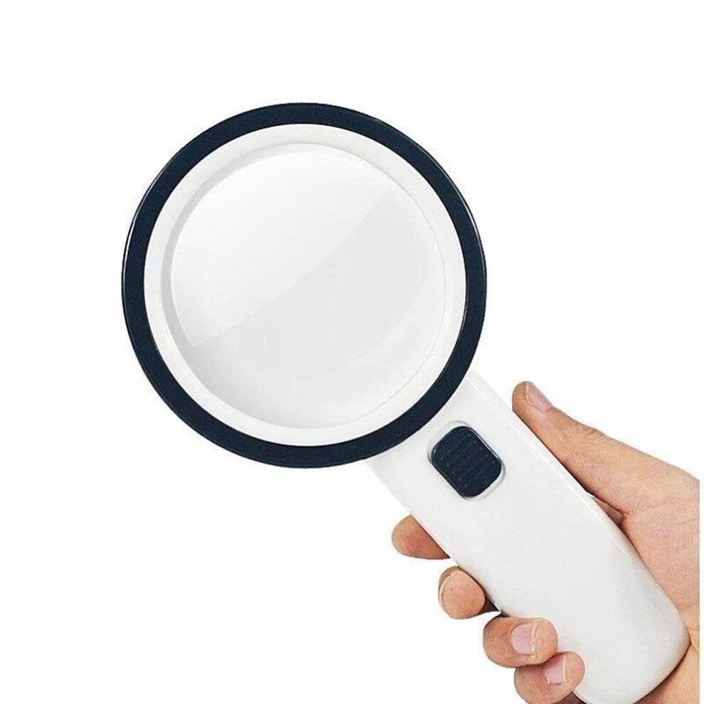 Light Handheld Magnifier With Led 30X High Magnification Real Glass Lens Illuminated Magnifying Glass For Seniors Reading Low Vision Inspection