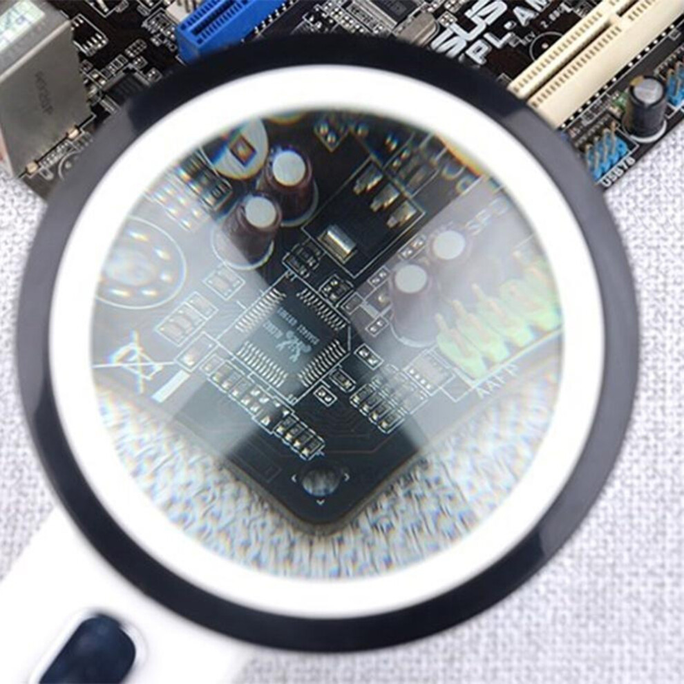 Light 30X Led Handheld Magnifying Glass 20.5X10.6x2.7cm For Coins Jewelry