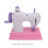 Macchina da cucire giocattolo USB viola 3xAA 15.5x8cm 2