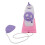 Macchina da cucire giocattolo USB viola 3xAA 15.5x8cm 15