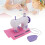 Macchina da cucire giocattolo USB viola 3xAA 15.5x8cm 16